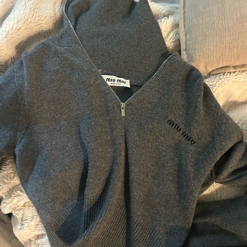 Miu Miu Cashmere Half-Zipper Sweater